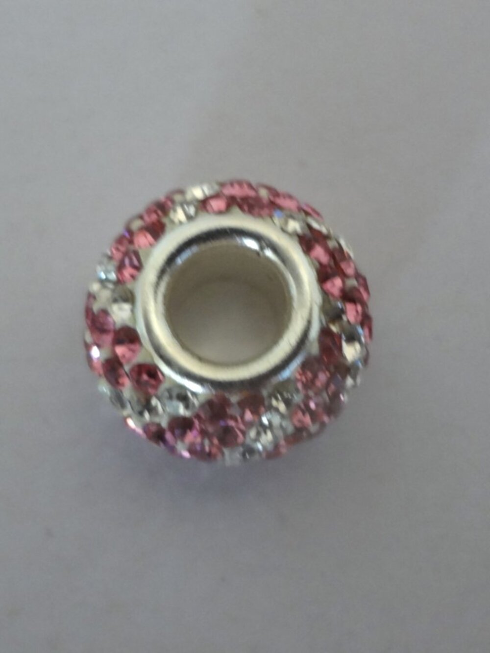 Pink & White Crystal Bead